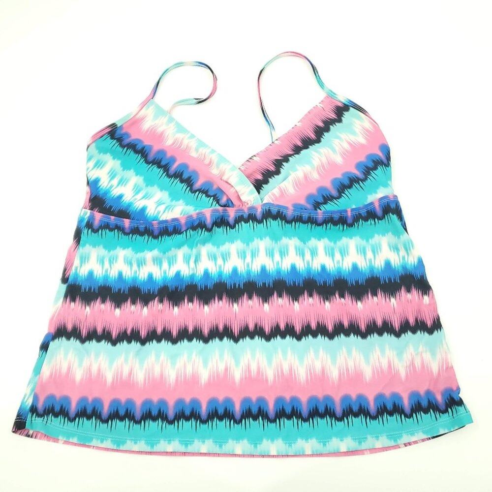 Catalina Bahama Tie Dye Tankini Swimsuit Top 16-18 XL Plus Size